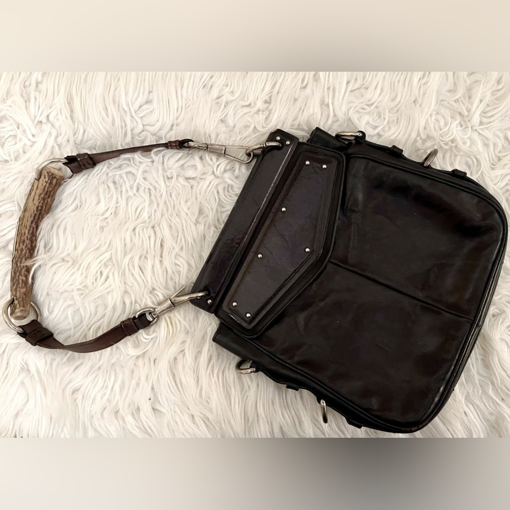 Vintage YSL Mombasa Leather Horn Bag by Rive Gauche